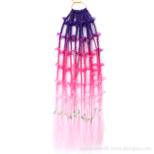 Hot sell 22 inches crochet soft faux locs handmade pink Synthetic ombre color butterfly crochet box braids
